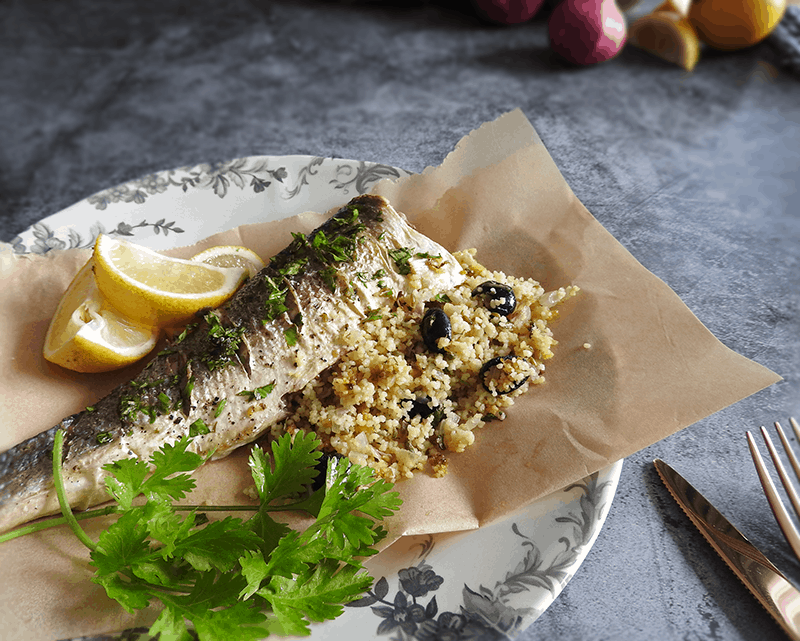 Cous Cous Stuffed Sea Bass Recipe