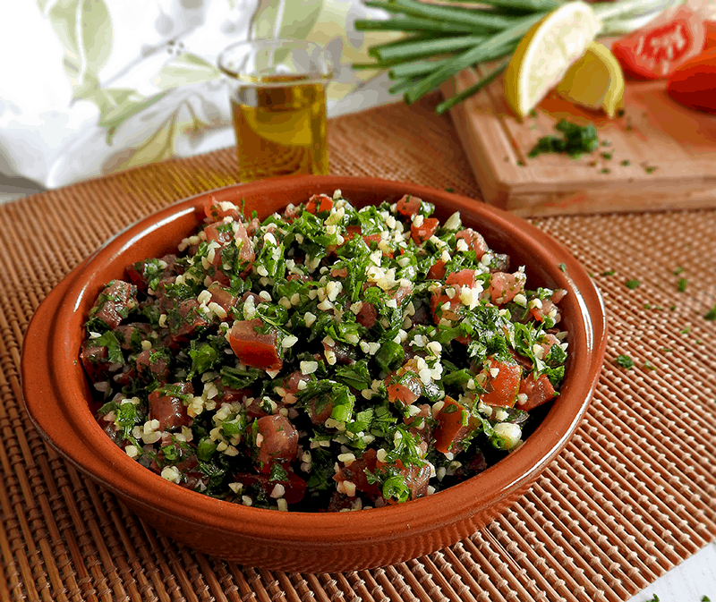 Tabouleh Traditional Lebanese Middle Eastern Salad Bowl Meze Sta