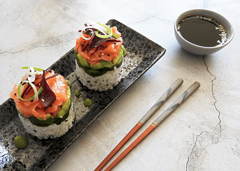 Salmon Sushi Stack Recipe