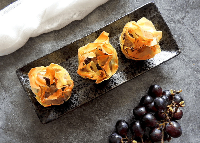 Stilton & Grape Filo Tarts