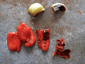 Step 2 - peel the onion and pepper