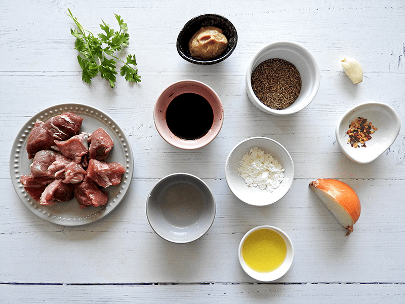 Chinese Cumin Lamb Ingredients