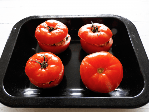 Greek Stuffed Tomatoes Step 6 Bake in the oven