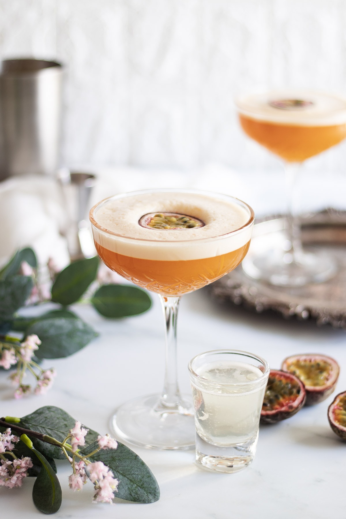 Pornstar Martinis with passionfruit and prosecco