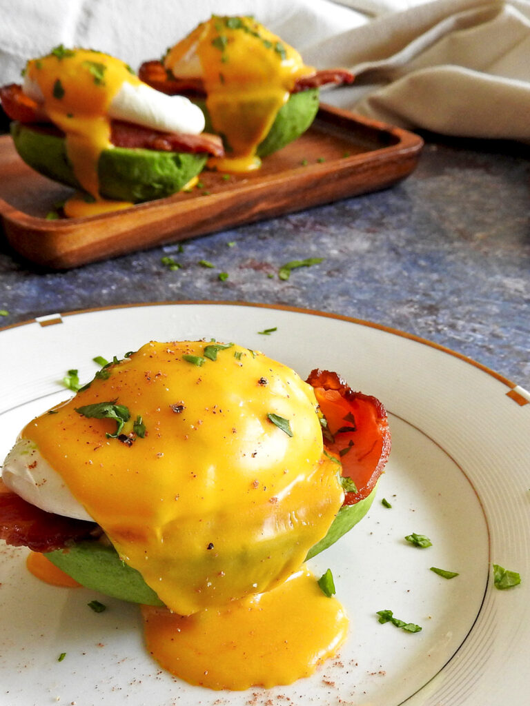 Avocado benedict on a plate