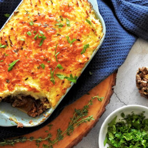 Keto cottage pie from above