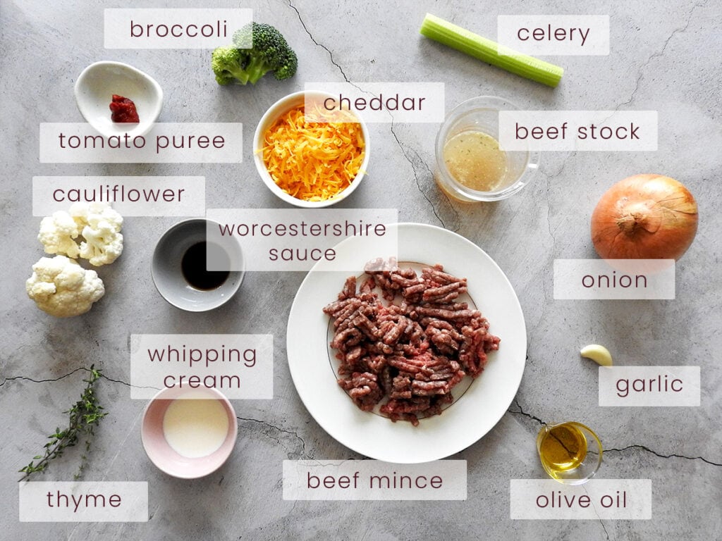 Keto cottage pie ingredients