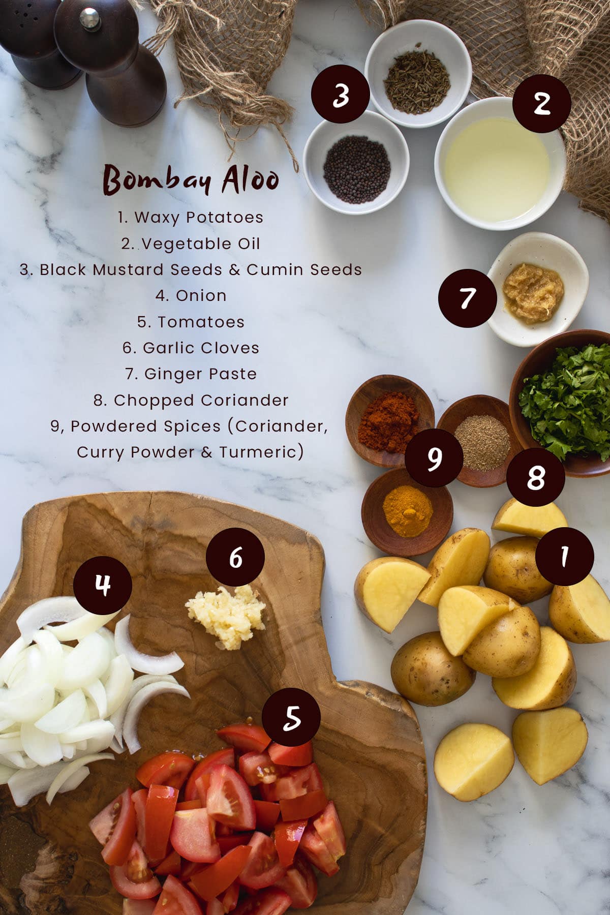 Bombay Aloo Ingredients