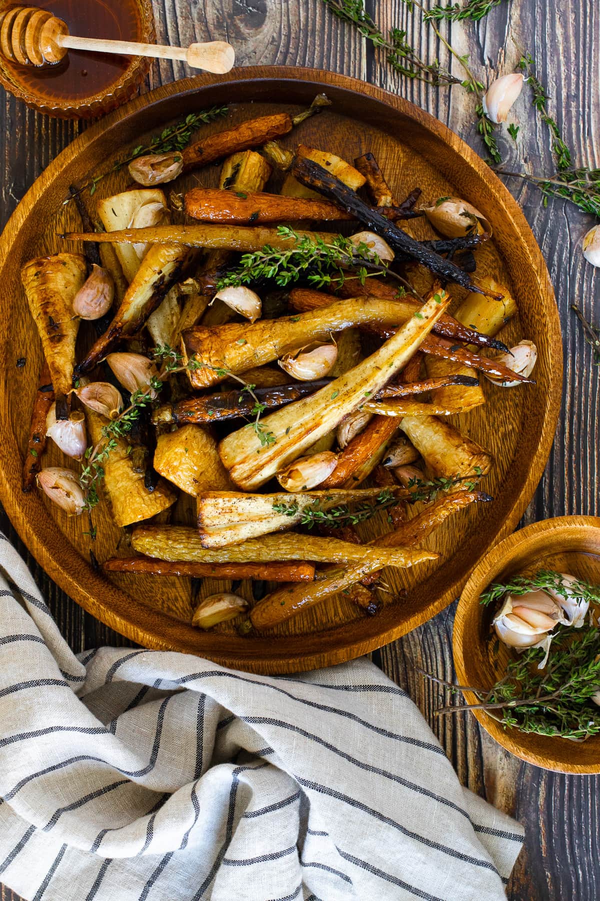 roasted carrots and parsnips in a bowl