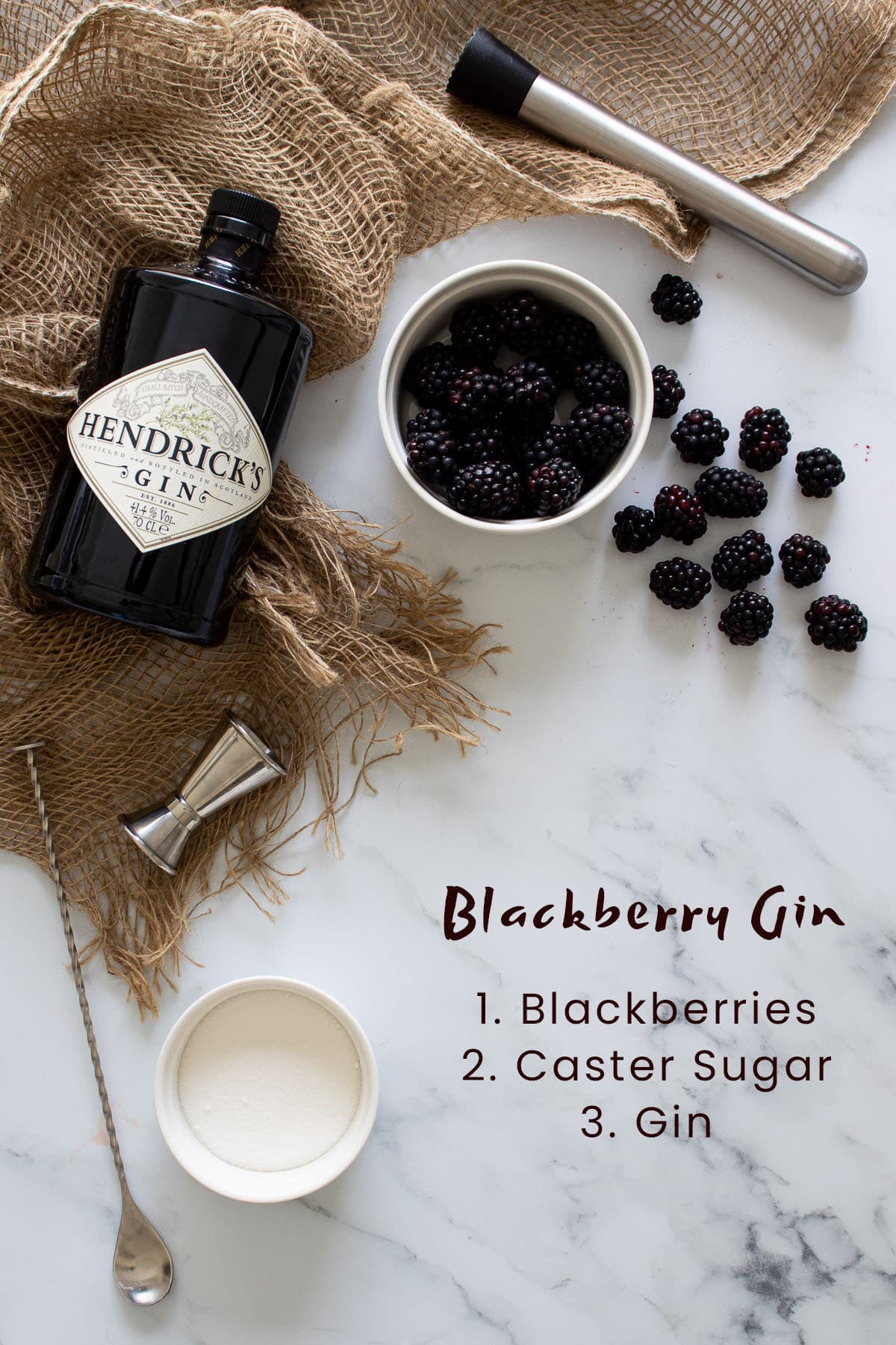 Blackberry gin ingredients